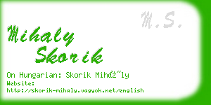 mihaly skorik business card